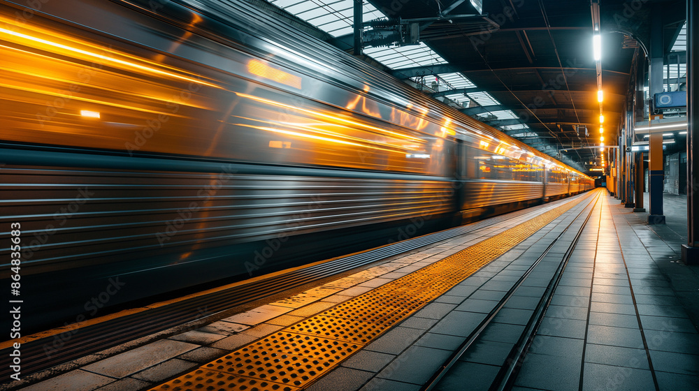 subway train in motion subway train in motion