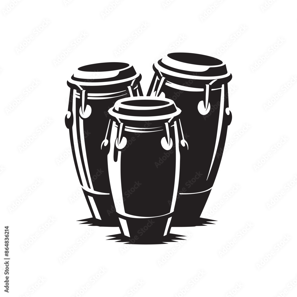 Conga Vector Silhouette - Musical Instrument Illustration - Minimalist Conga Design. Conga Vector Silhouette - Musical Instrument Illustration - Minimalist Conga Design.