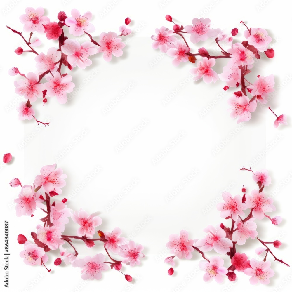 Beautiful frame of Sakura Cherry Blossoms, Spring flower of Japan white background. Beautiful frame of Sakura Cherry Blossoms, Spring flower of Japan white background.
