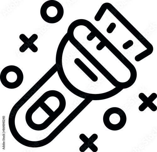 Line icon of an electric shaver, ideal for representing shaving concepts