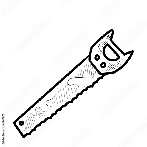 wood saws handdrawn illustration