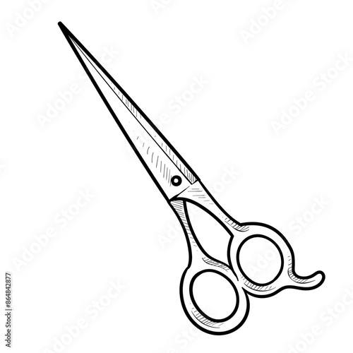 hairdressing scissors handdrawn illustration