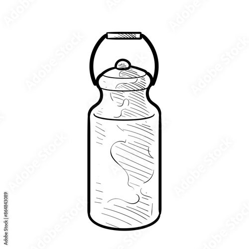 milk can container handdrawn illustration