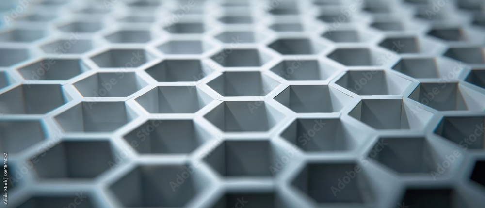 Abstract image of a hexagonal grid pattern in a cool blue shade, showcasing geometric shapes and modern architecture design elements. Abstract image of a hexagonal grid pattern in a cool blue shade, showcasing geometric shapes and modern architecture design elements.