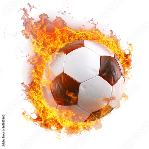 Soccer ball with smoke in the colors, isolated on a transparent background, PNG file photo