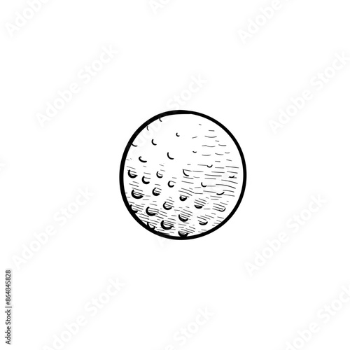 golf ball handdrawn illustration