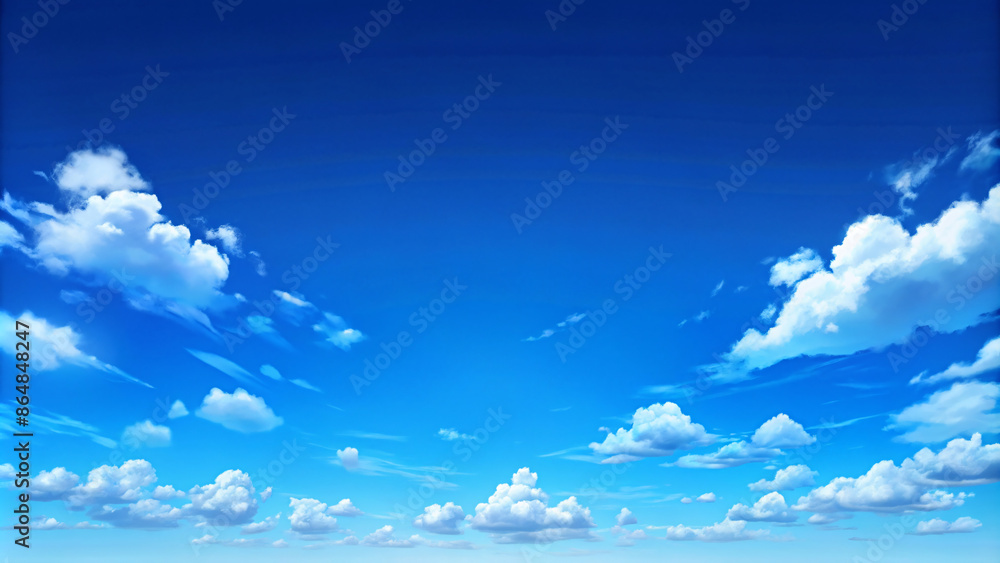 A beautiful sky with fluffy white clouds drifts A beautiful sky with fluffy white clouds drifts