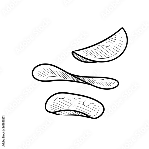 potato chip handdrawn illustration