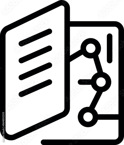 Open book icon representing the concept of data analysis and information research