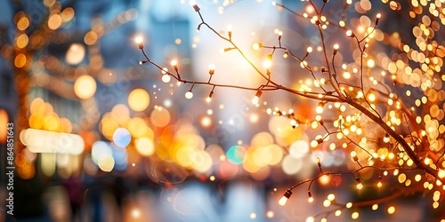 Wallpaper Mural Beautiful bokeh lights illuminating city streets at night, creating a magical and festive atmosphere perfect for holiday celebrations. Torontodigital.ca