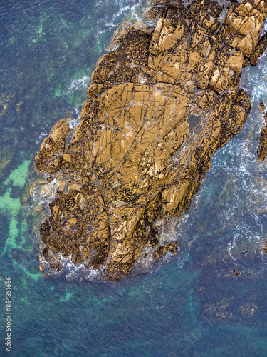 Aerial view landscape of ocean waves and fantastic Rocky coast