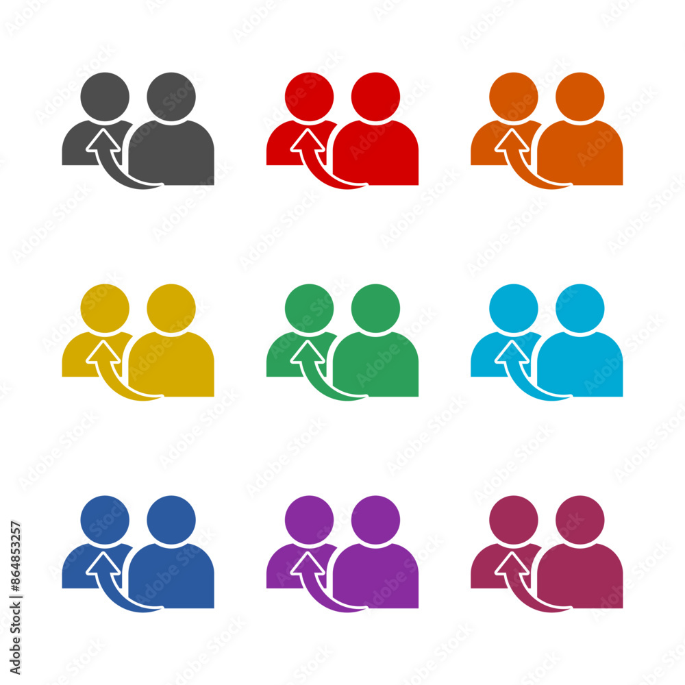 People referral icon isolated on white background. Set icons colorful People referral icon isolated on white background. Set icons colorful