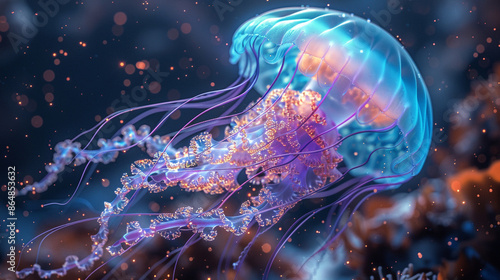 A jellyfish. Ai generated © Irina