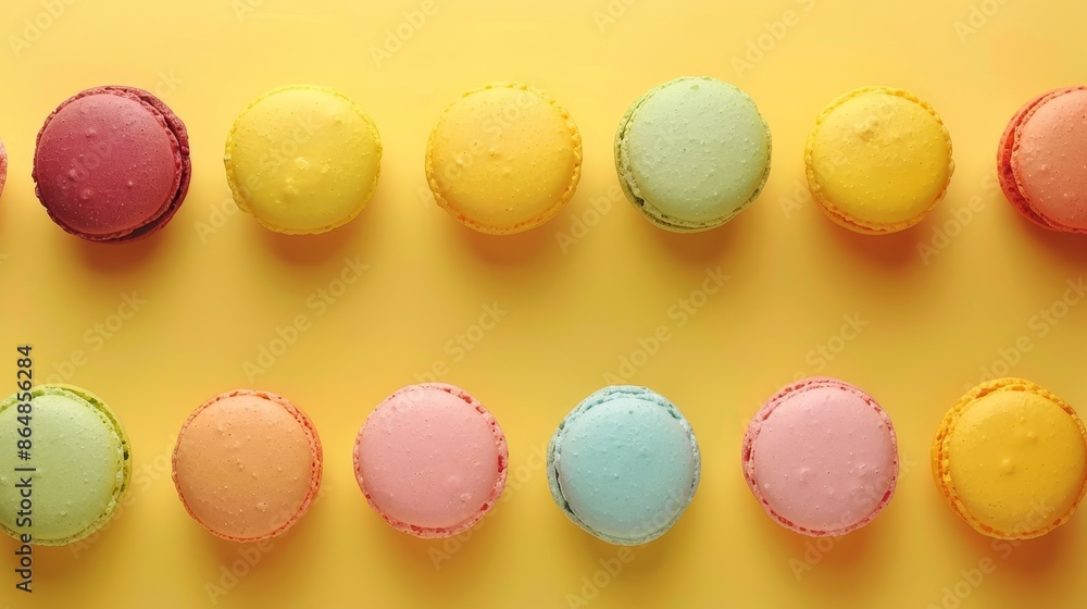 French macaroons on color background, parisian chic cafe dessert, sweet food and cake macaron for luxury confectionery brand,Pastry, bakery and branding concept. French macaroons on color background, parisian chic cafe dessert, sweet food and cake macaron for luxury confectionery brand,Pastry, bakery and branding concept.
