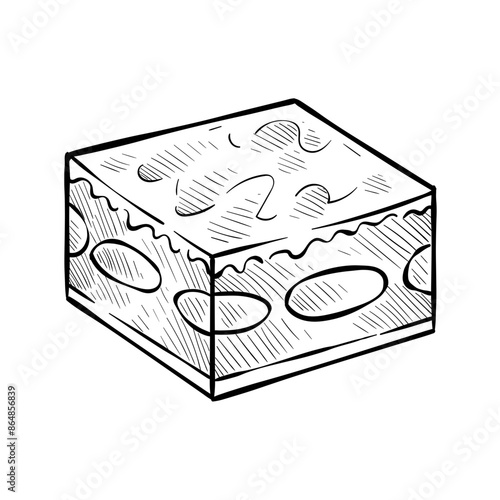 tiramisu handdrawn illustration