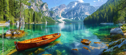 a boat on a lake