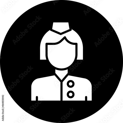 Female Flight Attendant Icon Style
