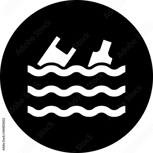 Ocean Waste Icon Style