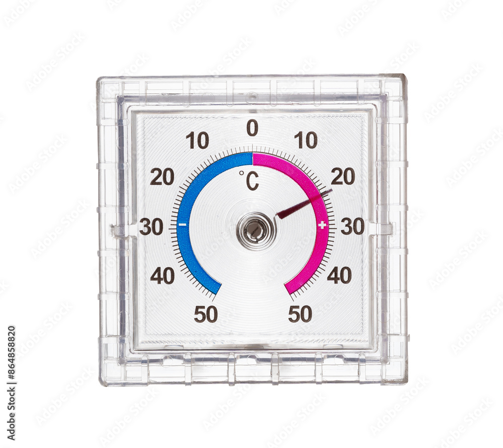 Clear Plastic Celsius Thermometer Showing a Temperature of 28 Degrees Clear Plastic Celsius Thermometer Showing a Temperature of 28 Degrees