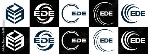 EDE logo. E D E design. White EDE letter. EDE, E D E letter logo design. Initial letter EDE linked circle uppercase monogram logo. E D E letter logo vector design. top logo, Most Recent, Featured,