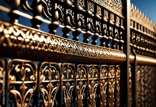 detailed metal fence view intricate patterns close shot steel enclosure, texture, wire, ornate, design, grid, barrier, grille, iron, weave, barbed, wrought, photo