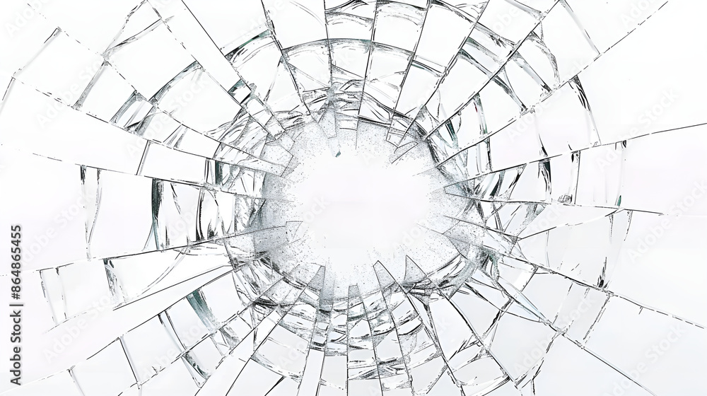 Obraz premium The clear glass was smashed until it cracked. 