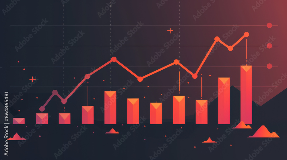 A minimalist infographic showing a downward financial trend, clear and impactful, representing bankruptcy A minimalist infographic showing a downward financial trend, clear and impactful, representing bankruptcy
