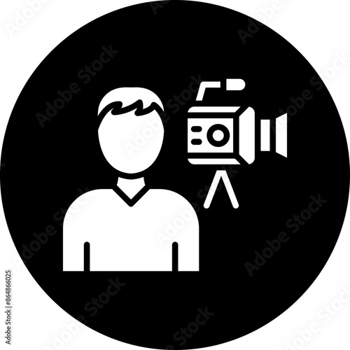 Camera Operator Male Icon Style