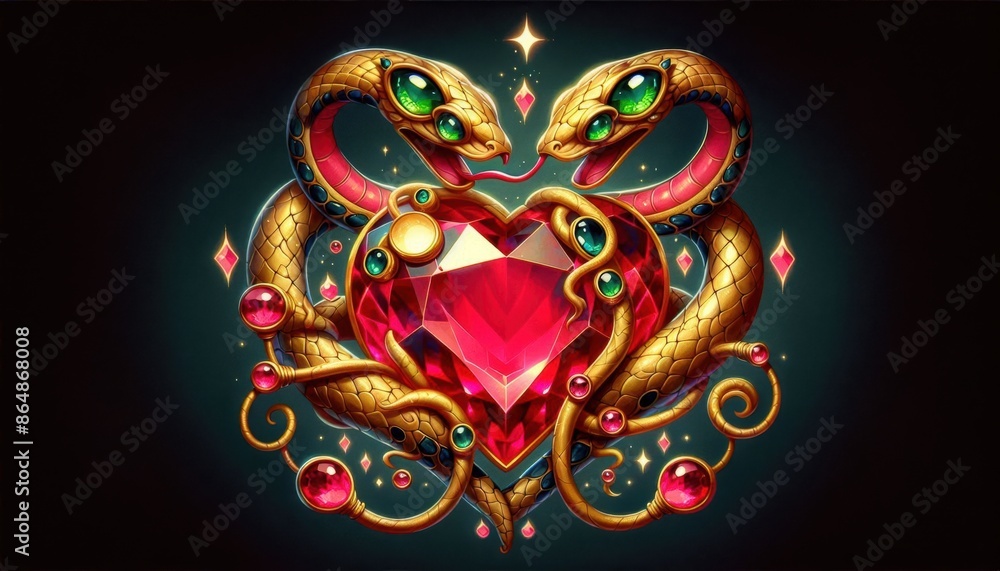 Fototapeta premium Snakes with a heart