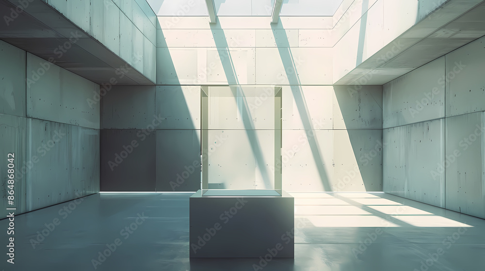 Obraz premium The cube sits in the center of an empty room