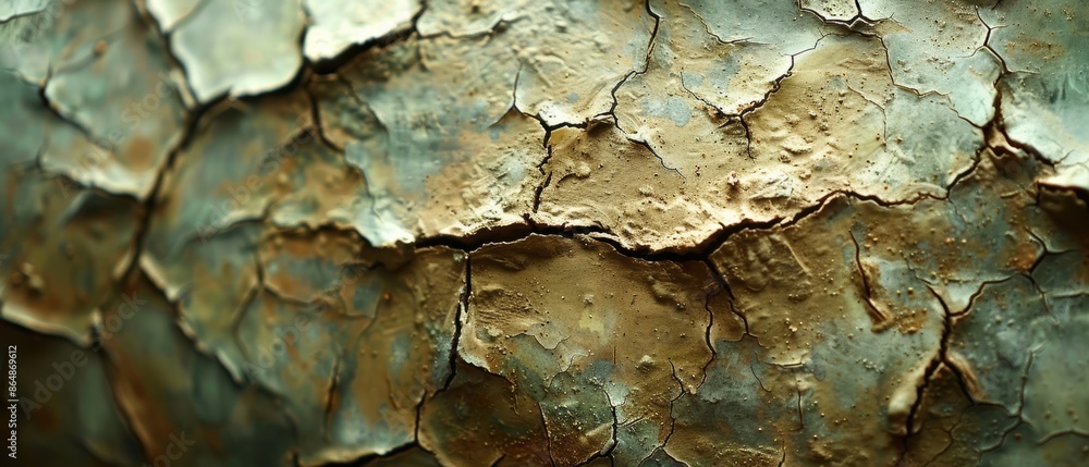 Close-up of cracks on the surface of a baked clay sculpture. Close-up of cracks on the surface of a baked clay sculpture.