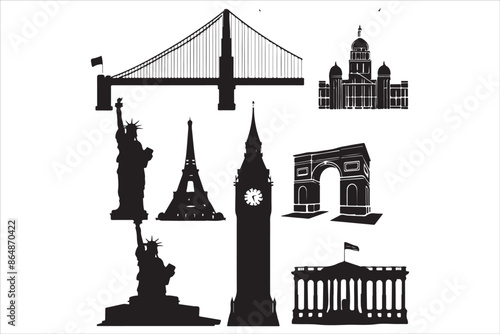  Iconic Landmarks in Silhouette  photo