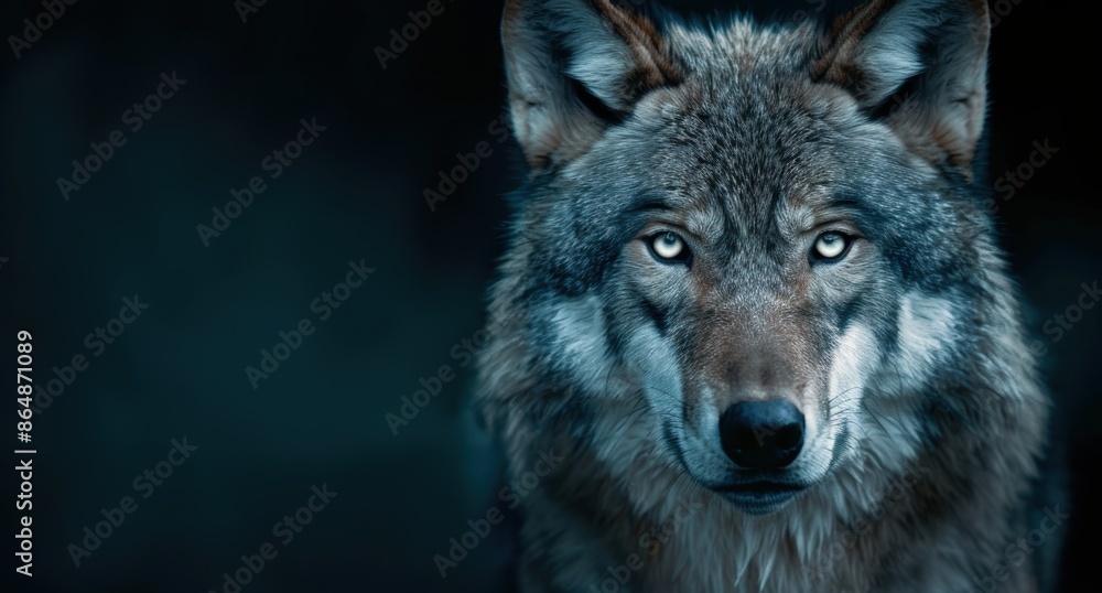 Intense gaze of a majestic wolf Intense gaze of a majestic wolf