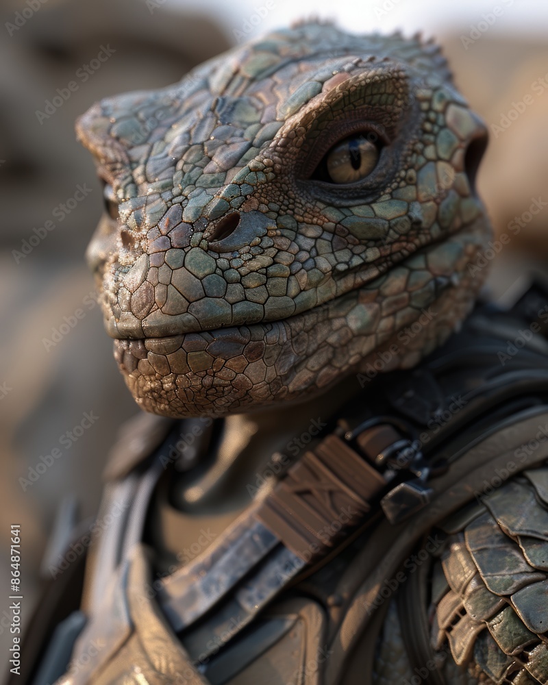 Fototapeta premium close-up of a colorful lizard