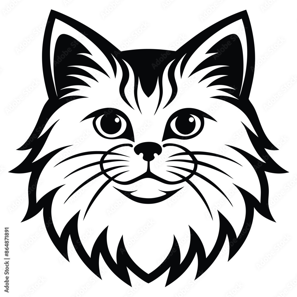 Fototapeta premium Vector of a cat face design on white background. Pets, Animals.