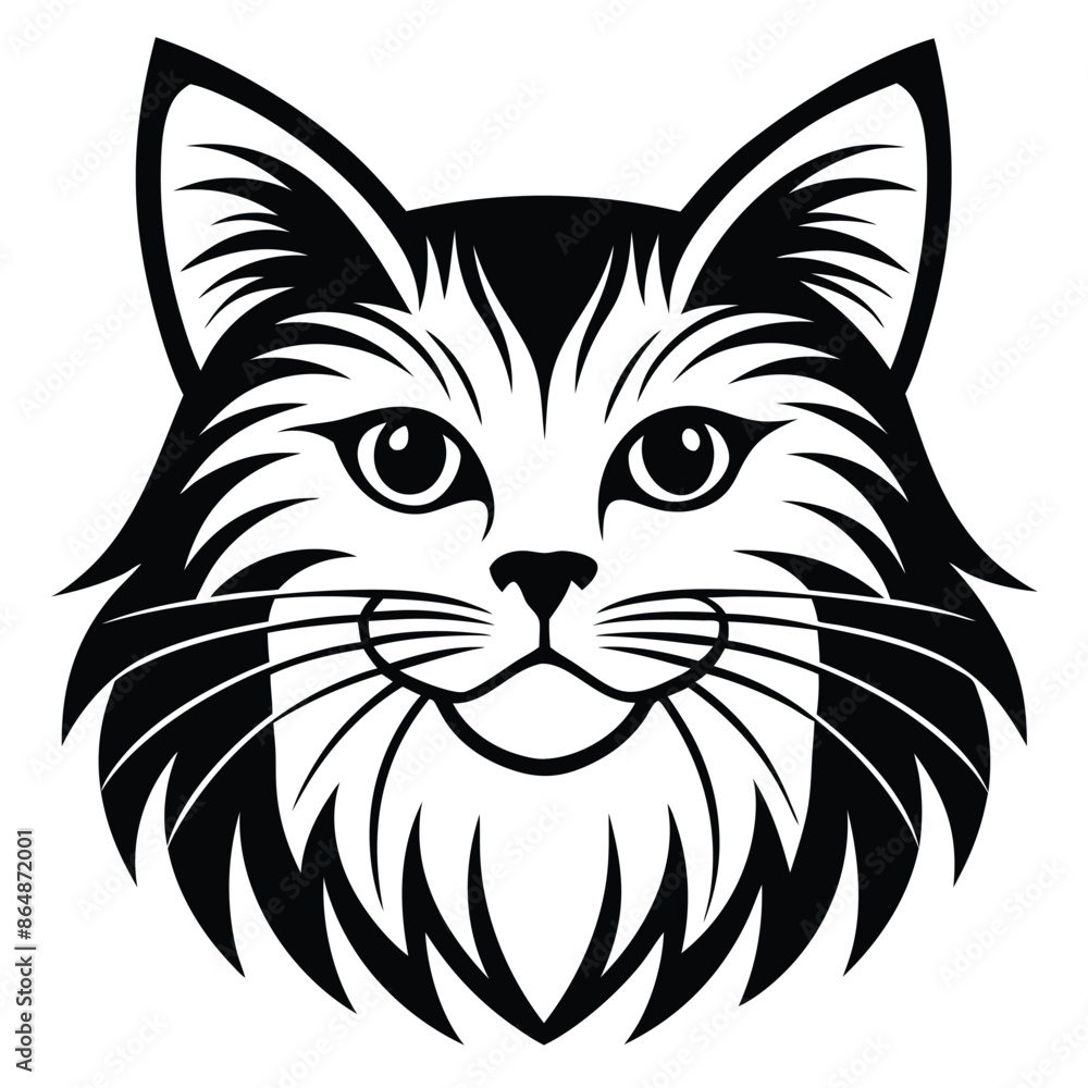 Fototapeta premium Vector of a cat face design on white background. Pets, Animals.