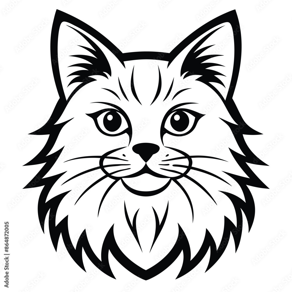 Vector of a cat face design on white background. Pets, Animals. Vector of a cat face design on white background. Pets, Animals.