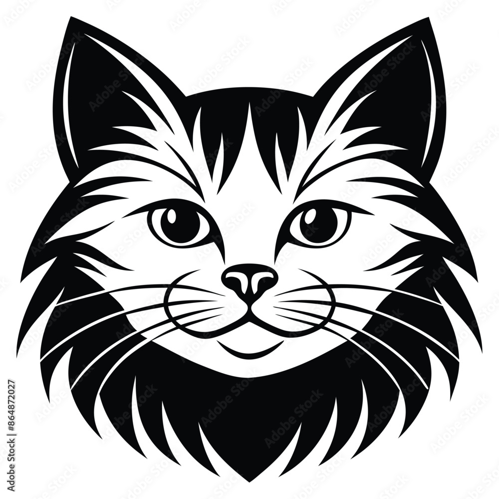 Obraz premium Vector of a cat face design on white background. Pets, Animals.