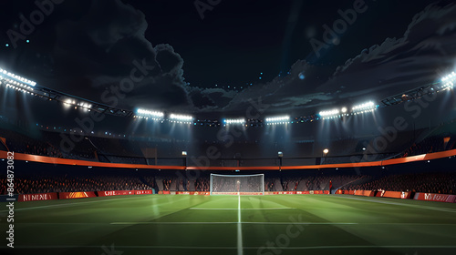 Wallpaper Mural View of a Football Stadium with Sparkling Lights Torontodigital.ca