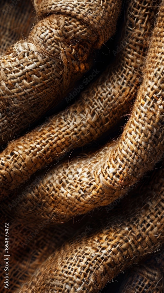 Close-up of the texture and weave of burlap fabric, 8K, Full HD. Close-up of the texture and weave of burlap fabric, 8K, Full HD.