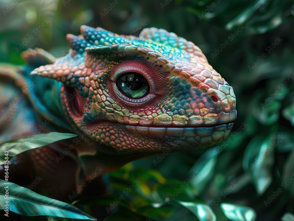 close-up of a colorful chameleon close-up of a colorful chameleon