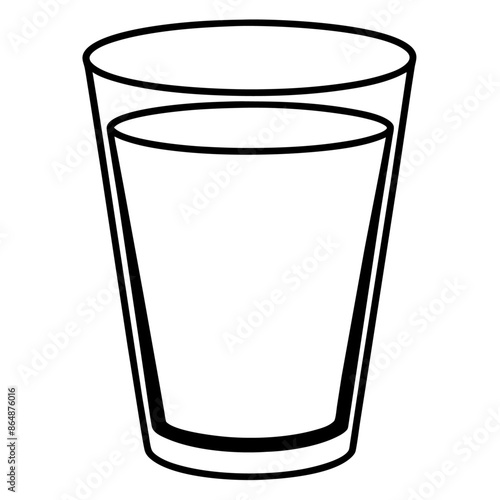 water glass outline coloring book page line art illustration digital drawing