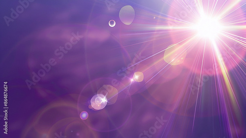 Purple light rays with spar...