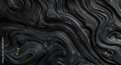 Mesmerizing abstract black and gold marble texture background