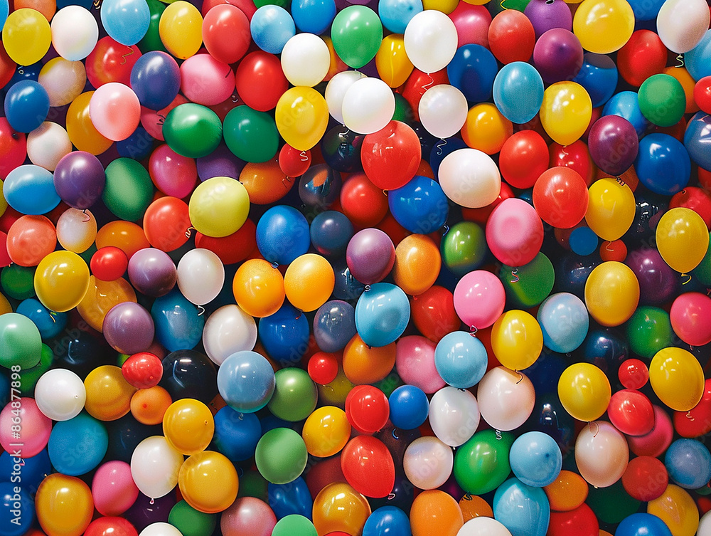 Obraz premium Colorful balloons tightly packed together