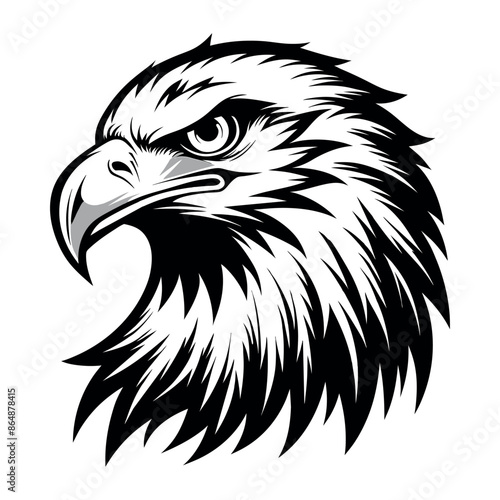 American Bald Eagle Head Logo, Icon, Sign, Symbol, American flag for 4th of July Independence Day