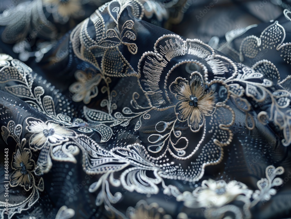 Close-up shot of intricate lace fabric patterns, 8K, Full HD. Close-up shot of intricate lace fabric patterns, 8K, Full HD.