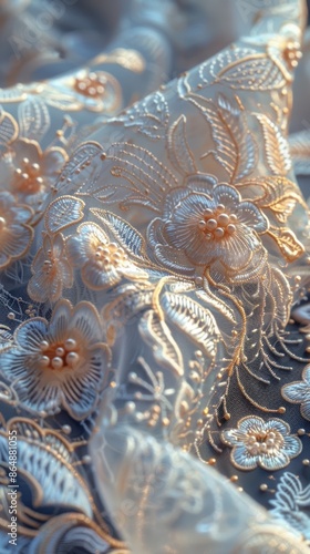 Wallpaper Mural Close-up shot of intricate lace fabric patterns, 8K, Full HD.  Torontodigital.ca