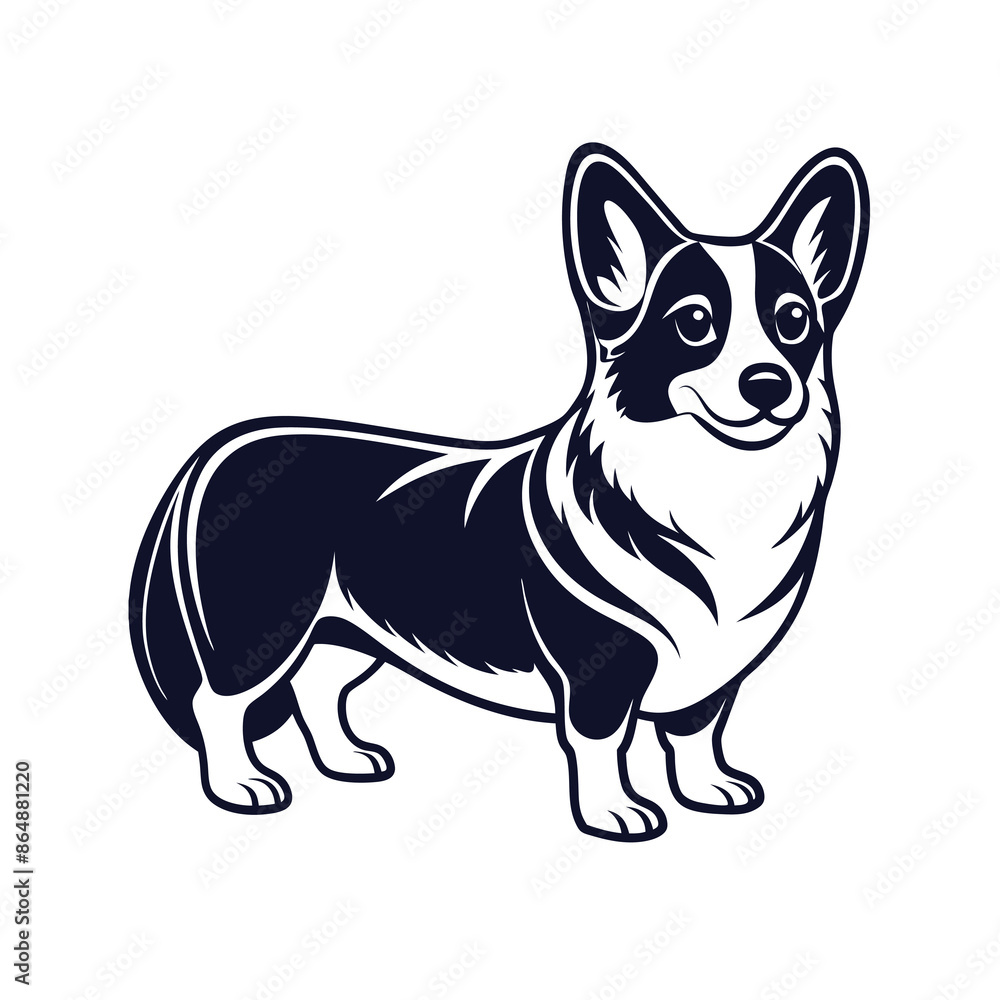 Welsh corgi cardigan dog Vector Illustration Welsh corgi cardigan dog Vector Illustration