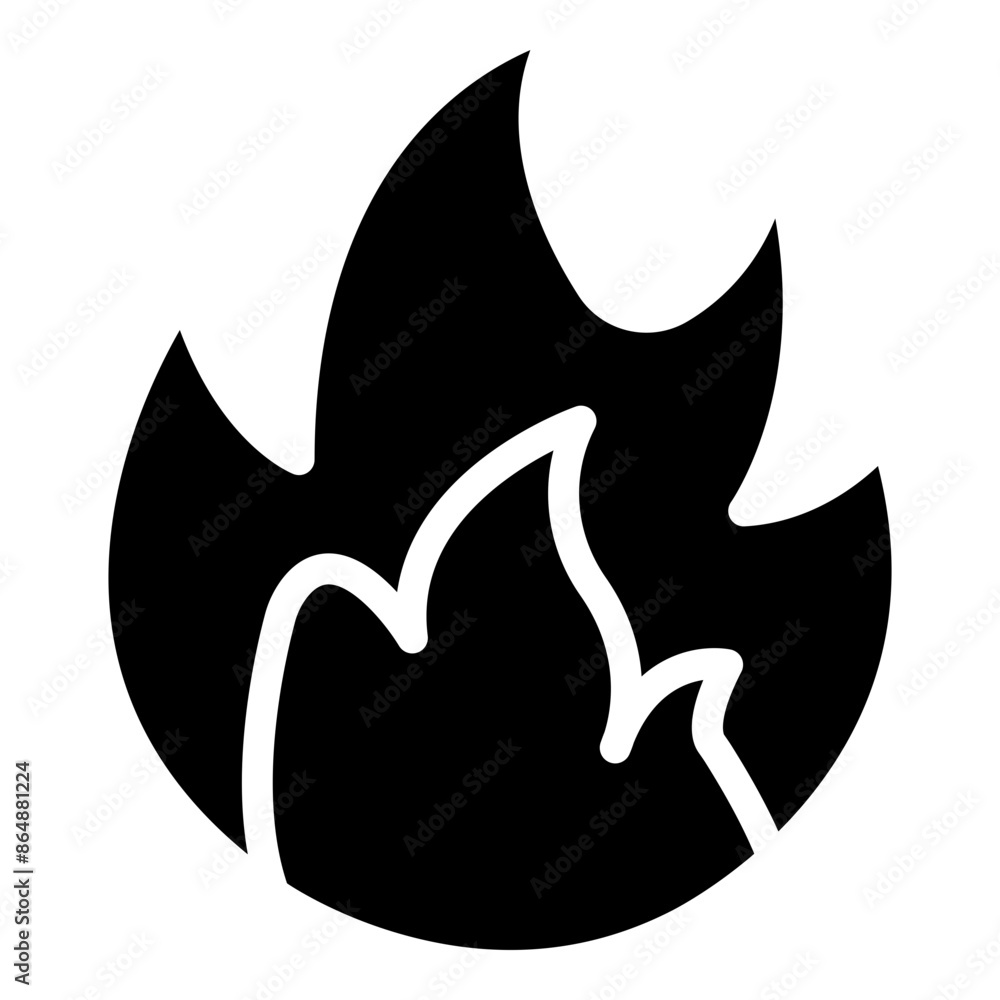 Fire Pollution Vector Glyph Icon Design Fire Pollution Vector Glyph Icon Design
